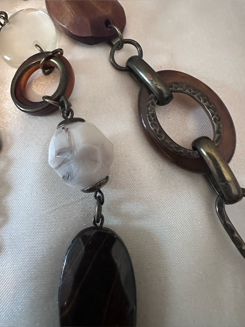 Next Boho wooden acrylic Statement Necklace - Picture 4 of 5